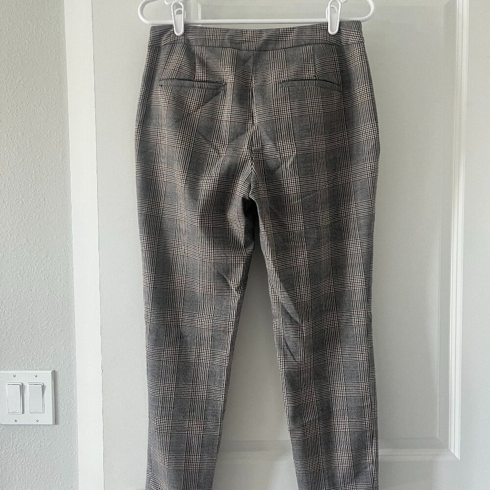 Zara Mid Rise Plaid Trouser Pants